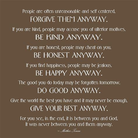 Mother Teresa Quotes Love Anyway
