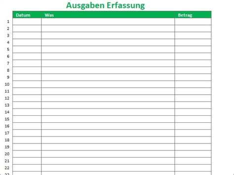 Tabelle zu schnelltabelle machen für die zukunft. Ausgaben in Excel Vorlage erfassen | Alle-meine-Vorlagen.de
