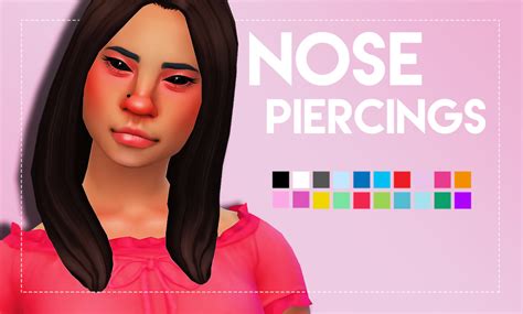 Unisex Nose Piercings By Weepingsimmer Sims 4 Panda Cc