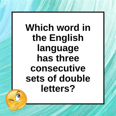 What English Word Has Three Consecutive Double Letters Riddle Caipm