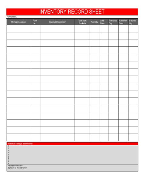 Equipment Inventory Template — Db