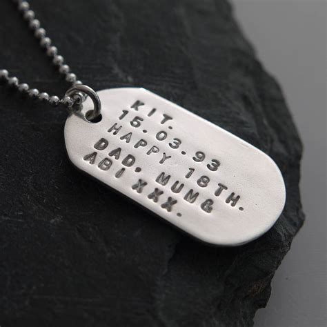 Extra ball chains are not included and are sold separately. personalised solid silver identity dog tags by dizzy ...