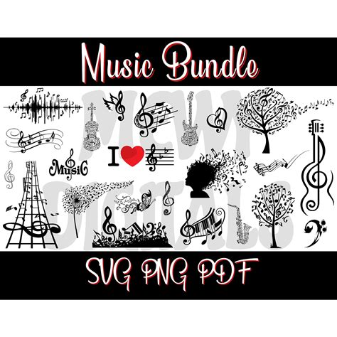 Music Note Svg Png Pdf Bundle Etsy