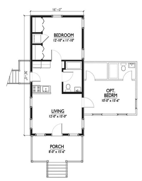 Cottage Style House Plan 1 Beds 1 Baths 576 Sqft Plan 514 6