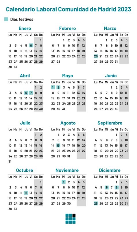 Calendario Laboral 2023 qué días son festivos en Madrid