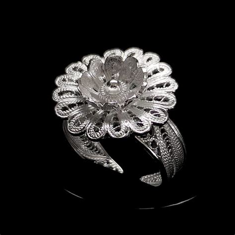 Handmade Ring Hellebore Lefkara Silver Jewellery