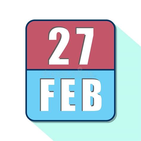 February 27th Day 27 Of Monthsimple Calendar Icon On White Background