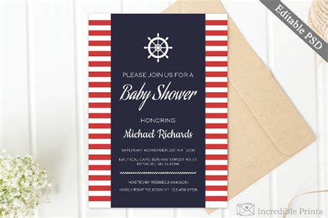 nautical baby shower invitation designs templates