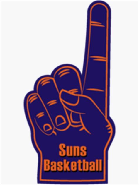 Phoenix Suns Basketball Foam Finger Sticker By Bhavacraf Redbubble