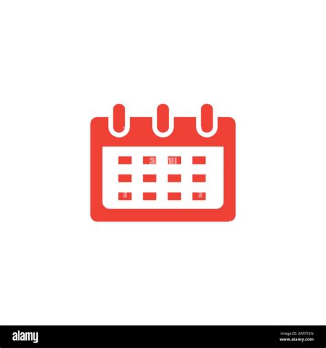 Icono De Calendario Rojo Sobre Fondo Blanco Ilustración Vectorial De