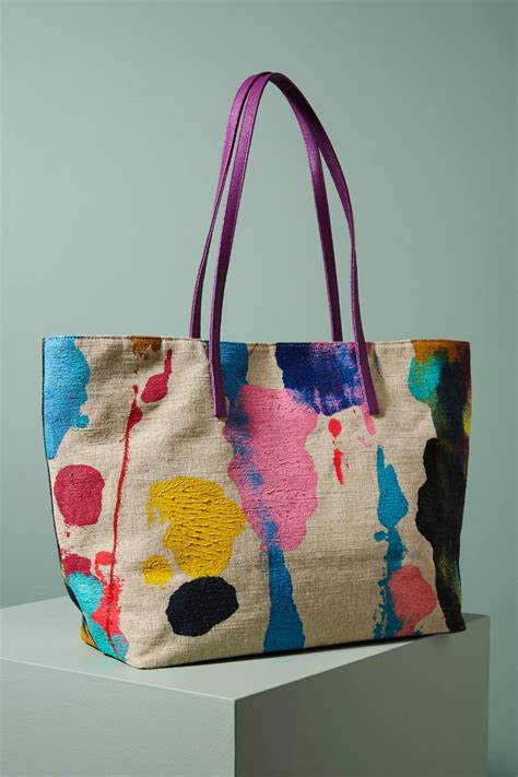 Abstract Painted Tote Bag Canvas Bag Design Handpainted Bags Cloth Bags