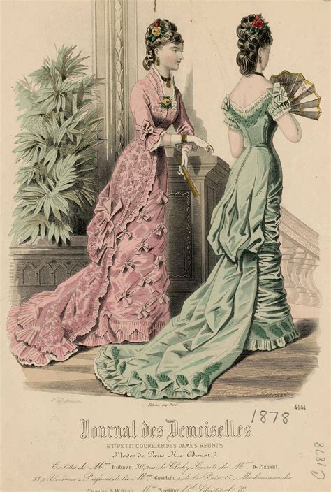 Journal Des Demoiselles 1878 Victorian Era Dresses Edwardian Gowns 1870s Fashion Victorian