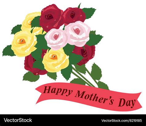 Mothers Day Roses Royalty Free Vector Image Vectorstock