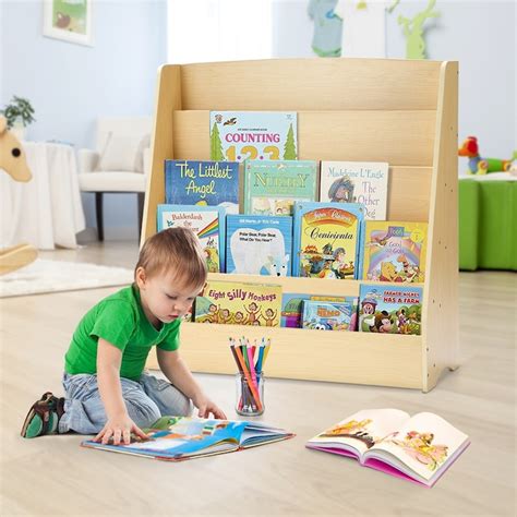 5 Level Kids Bookshelf Bookcase Rack Toy Storage Organizer