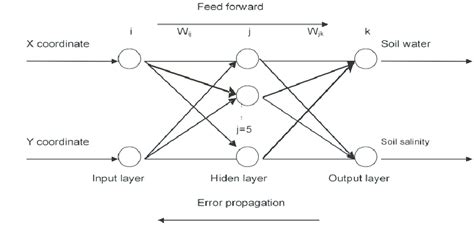 Three Layer Feed Forward Back Propagation Neural Network Structure