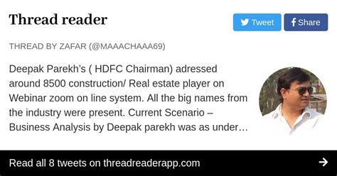 Maybe you would like to learn more about one of these? Thread by @Maaachaaa69: Deepak Parekh's ( HDFC Chairman ...