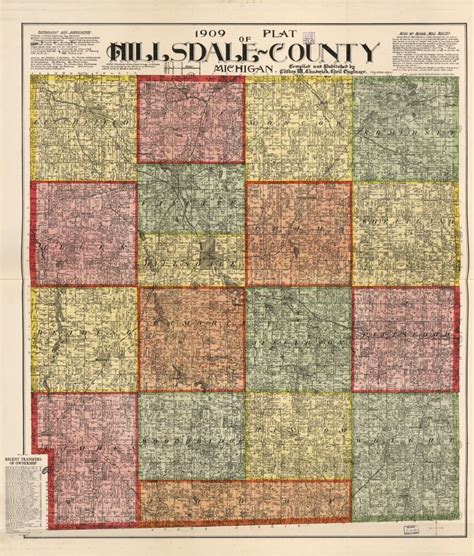 1909 Plat Of Hillsdale County Michigan Library Of Congress