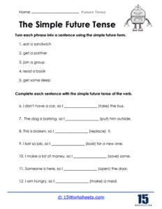 Future Tense Worksheets Worksheets Com