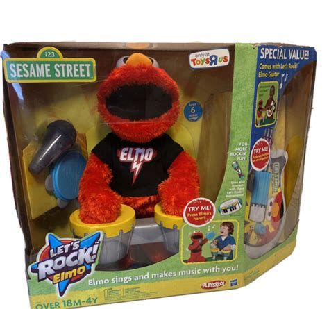 Rare Collectible Lets Rock Sesame Street Elmo Toys R Us Exclusive New