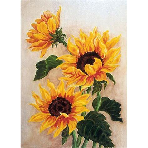 Sunflower Full Round Diamond Painting In 2020 Sunflower Painting
