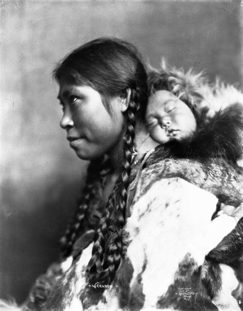 Inuit Woman Wegaruk With Baby On Back Native American History