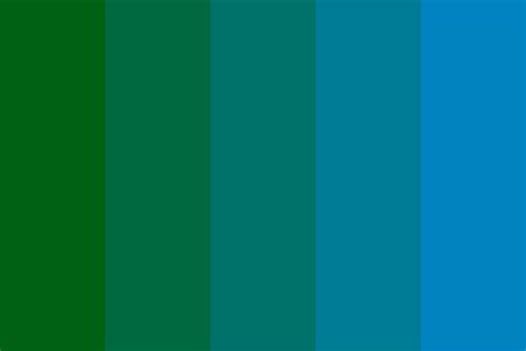 Hunter Green To Strong Blue Hex Gradient Color Palette