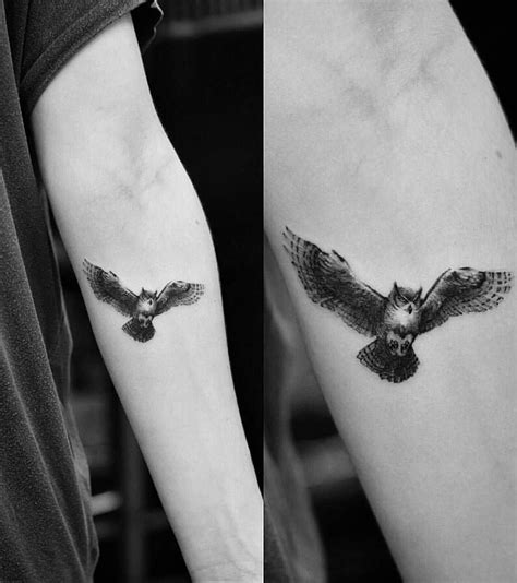 Simple Owl Tattoo Forearm Sacred Tattoo