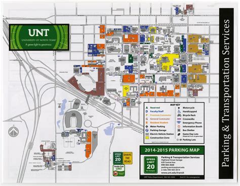 University Of North Texas Campus Map Parking Map 2014