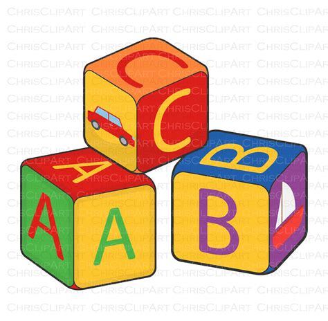Abc Blocks Clipart  Png Svg Abc Blocks Commercial Use Etsy