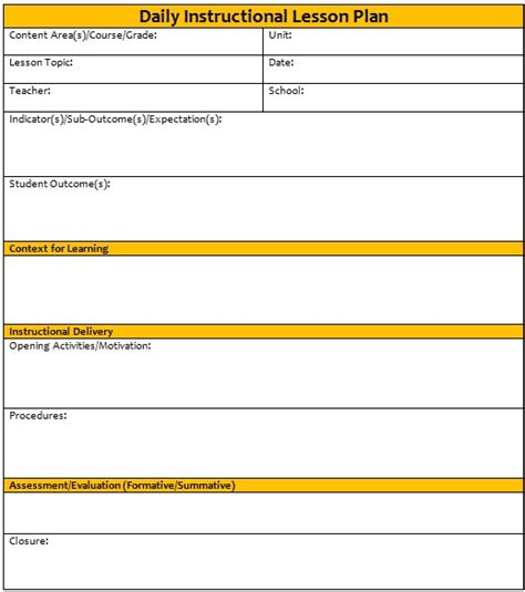20 Lesson Plan Examples And Templates 100 Free Download Excel Templates