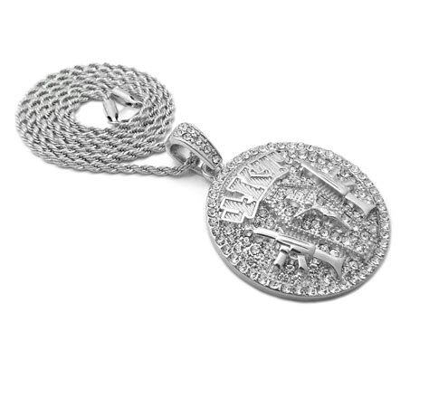Hip Hop Nba Youngboy 4kt Icy Pendant And 18 20 24 Cuban Rope Box Chain