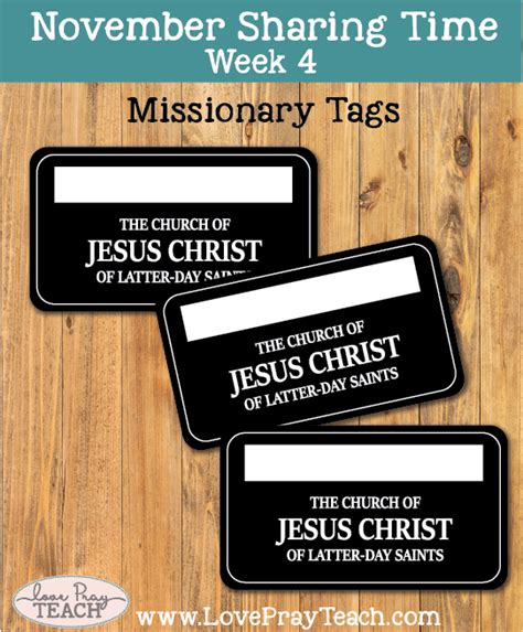 Printable Missionary Name Tags