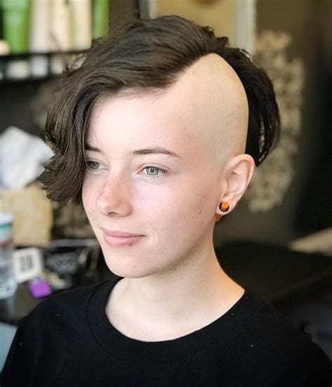 Fabulous Girls Hairstyle With Half Shaved Head
