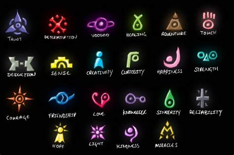 Digimon Emblemas Símbolos mágicos Digimon emblemas Elementos simbolos