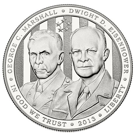 Us Commemorative Dollar Proof 2013 P Five Star Generals Golden Eagle
