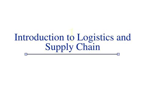 Ppt Introduction To Logistics And Supply Chain Powerpoint