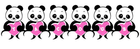 Yacoub Logo Name Logo Generator Popstar Love Panda Cartoon