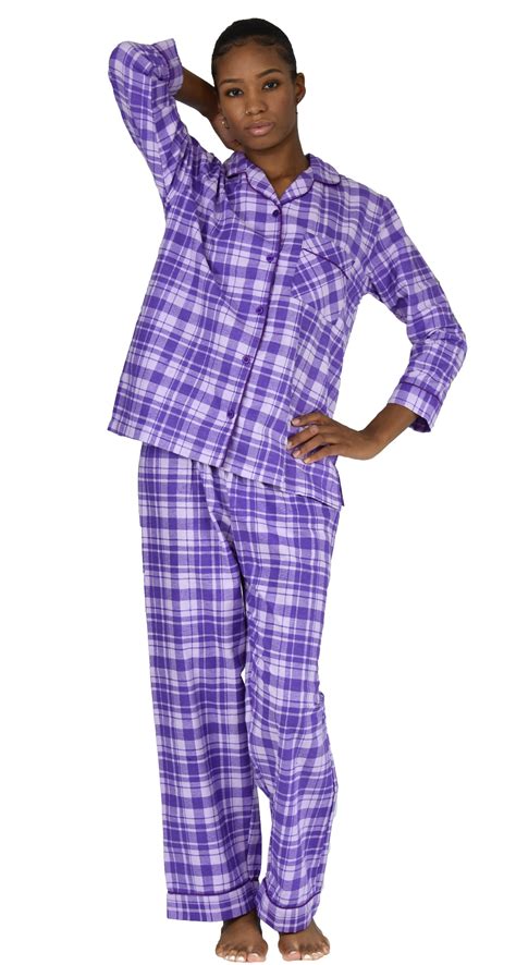 Up2date Fashions Womens 100 Cotton Flannel Full Sleeve Pajama Set With Piping