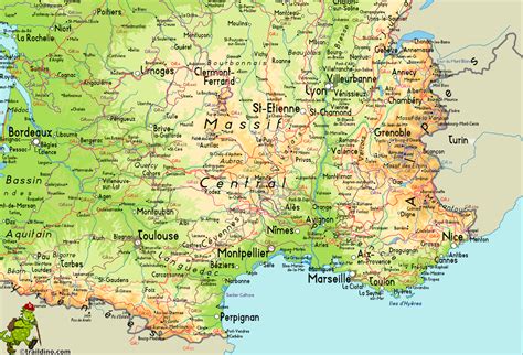 Visiter les régions avec une carte détaillée de france du sud. Archives des Villes du Sud Est - Arts et Voyages