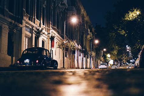 Wallpaper City Street Cityscape Night Car Reflection Skyline