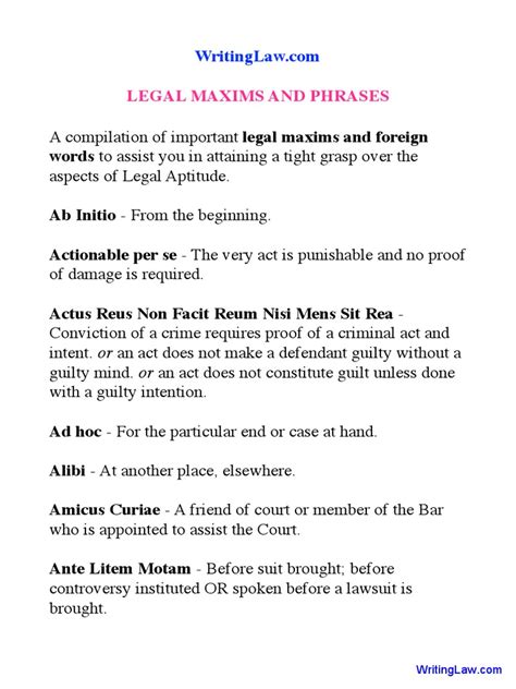 legal maxims pdf pdf jargon common law