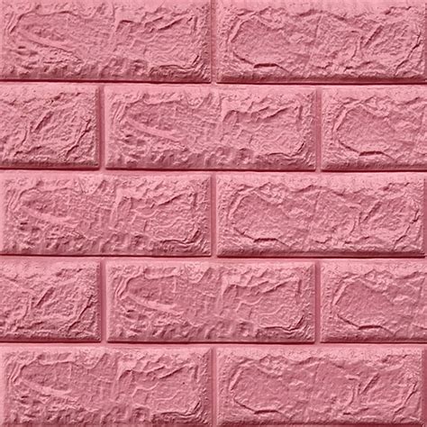 3D Pink Brick Wall Stickers Panel Self Adhesive Peel & Stick Wallpaper for Wall Home Decor