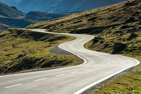 Winding Mountain Road Without Cars Stock Photo Download Image Now