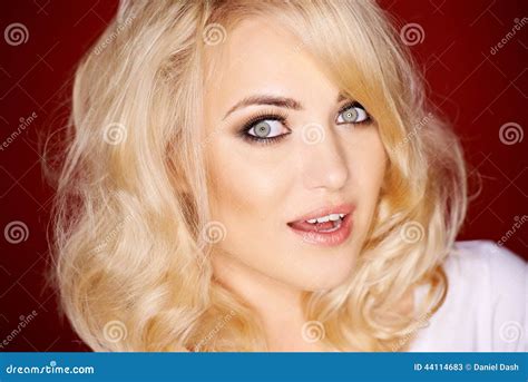 cute blond girl posing isolated stock image image of blond blonde 44114683