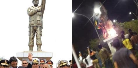 Tumbaron La Estatua De Hugo Chavez En Bolivia Notipascua Ultimas