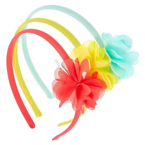 Kids Bright Pastel Chiffon Flower Headbands Claires