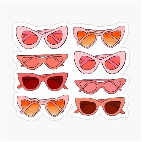Retro Sunglasses Sticker By Vic Tor Ia Pegatinas Bonitas Pegatinas