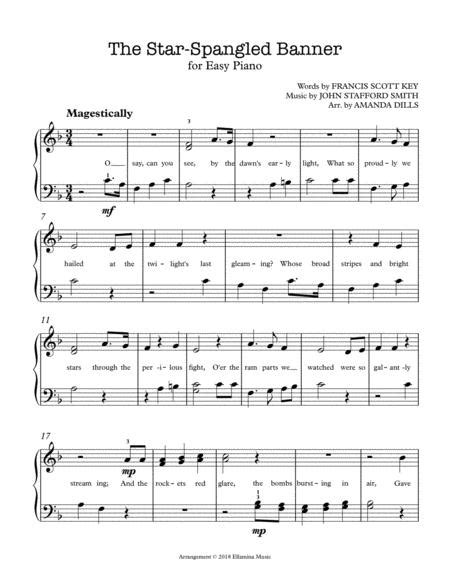 The Star Spangled Banner National Anthem Easy Piano By John