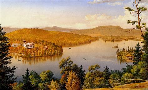 Blue Mountain Lake With Ordway House Painting Levi Wells