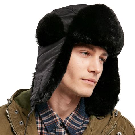 Urban Classics Nylon Trapper Dog Ear Winter Hat Black 4053838665381